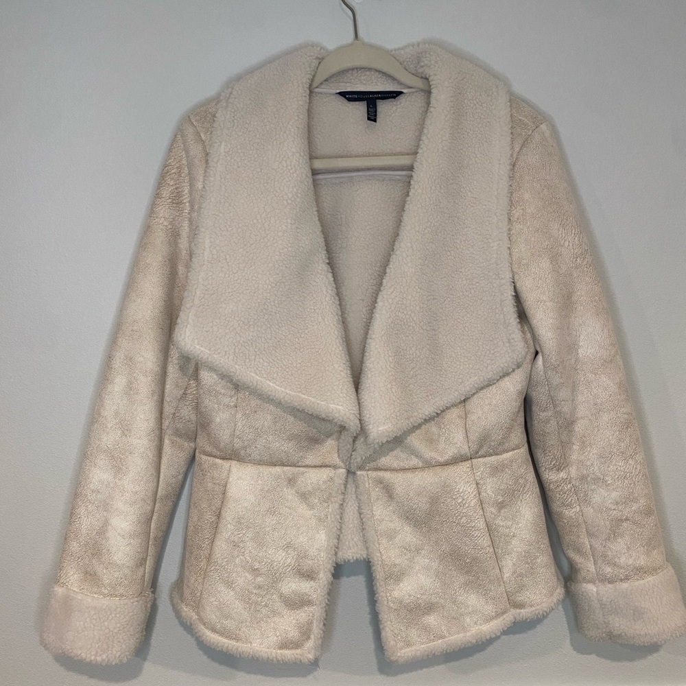 White House‎ Black Market Sherling Drape Coat Size Large